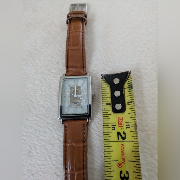Activa Swiss Silver Watch with Brown Leather Strap - Picture 5 of 10
